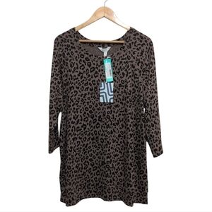 Market & Spruce Stitch Fix Paulsen Brushed Knit Top Animal Print 2X So Soft